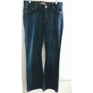 GAP Curvy Low Rise Flare Women's Blue Boho Dark Wash Hippie Jeans Size 8R 32X33